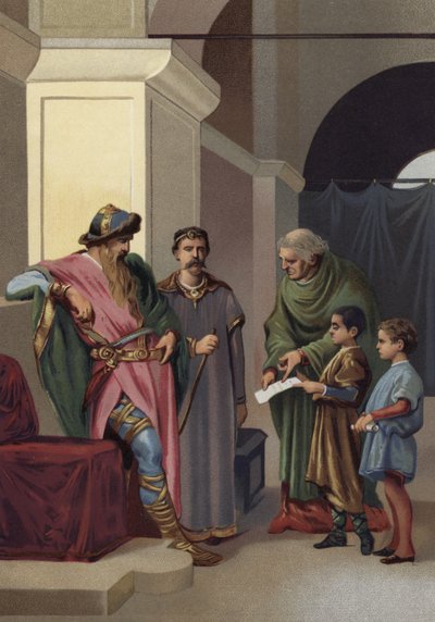 Charlemagne visitant une école - Spanish School