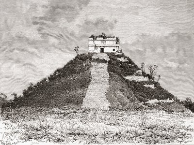 Chichen Itza, Yucatán, Mexique : El Castillo alias le Temple de Kukulkan ou la pyramide de Kukulkan - Spanish School