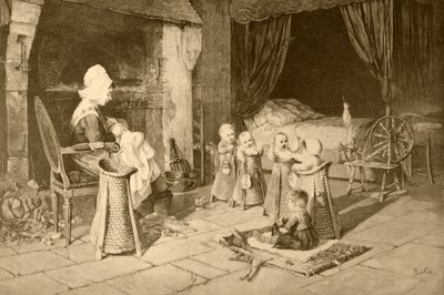 Maison des enfants dans un village, d