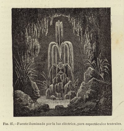 Fontaine illuminée par la lumière électrique, pour spectacles - Spanish School
