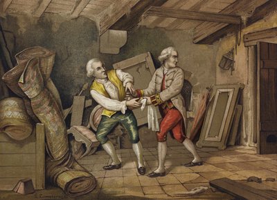 Guidé par un fidèle serviteur, le Prince de la Paix - Spanish School
