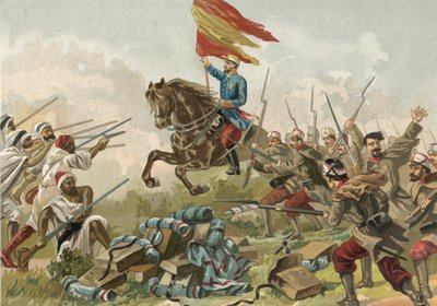 Héroïsme du général Prim à Castillejos, Maroc, 1859 - Spanish School