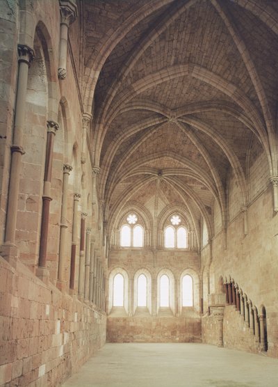 Intérieur du réfectoire du monastère, 1215 - Spanish School