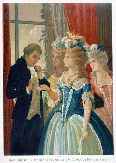 Entrevue de Marie-Antoinette et Cagliostro au Petit Trianon - Spanish School