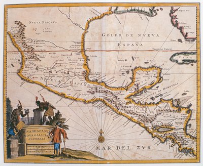 Carte de la Nouvelle-Espagne, de la Nouvelle-Galice et du Guatemala, 1625 - Spanish School