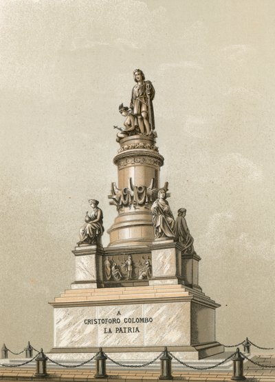 Monument à Colomb à Gênes - Spanish School
