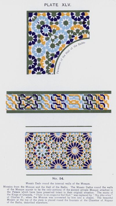 Mosaïque Dado autour des murs intérieurs de la Mosquée - Spanish School