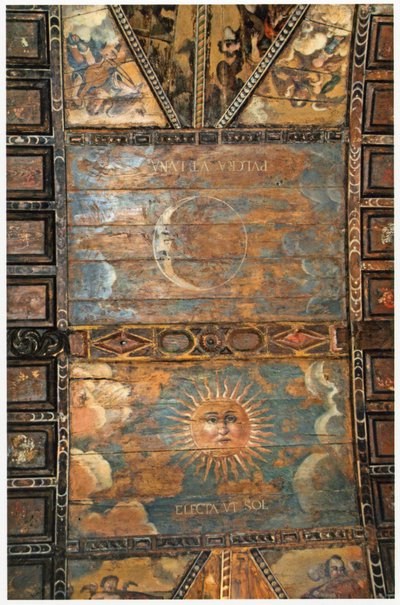 Plafond peint du sanctuaire de Notre-Dame des Ermites à As Ermidas, Galice, Espagne. XVIIe siècle - Spanish School