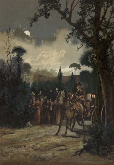 Le pape Pie IX quittant Rome, 1848 - Spanish School