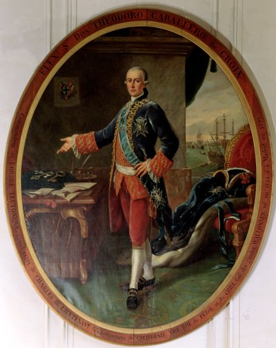 Portrait de Caballero Teodoro de Croix (1730-92) Vice-roi du Pérou et du Chili - Spanish School