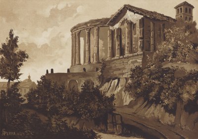 Temples romains de la Sibylle Tiburtine et de Vesta, Tivoli, Italie - Spanish School
