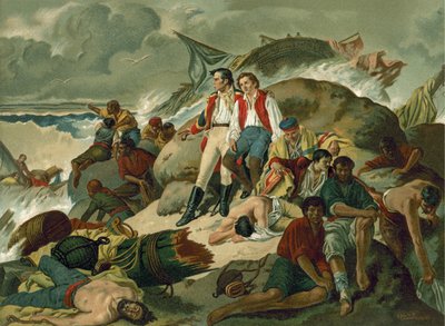 Survivants naufragés de la bataille de Trafalgar, 1805 - Spanish School