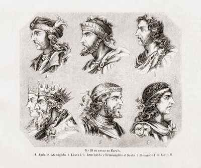 Six rois espagnols. - Spanish School