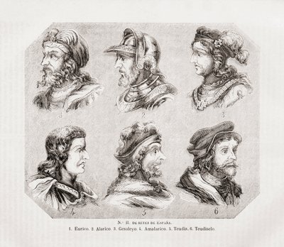 Six rois espagnols. - Spanish School