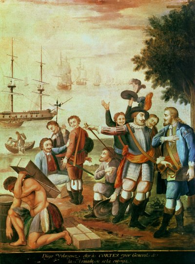 La Conquête du Mexique : Diego Velasquez de Cuellar (1465-1524) choisit Hernando Cortes (1485-1547) comme général de l