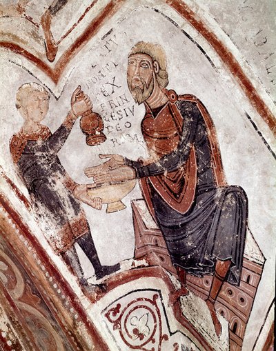 Le cycle des mois : Ponce Pilate se lave les mains. (détail) - Spanish School
