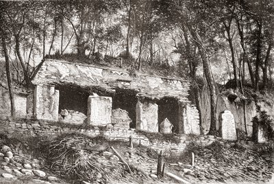 La façade du palais de Palenque, sud du Mexique - Spanish School