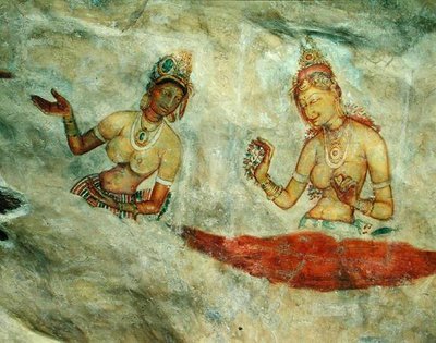 Les Dames des Nuages, de la Forteresse de Roche (détail) - Sri Lankan School