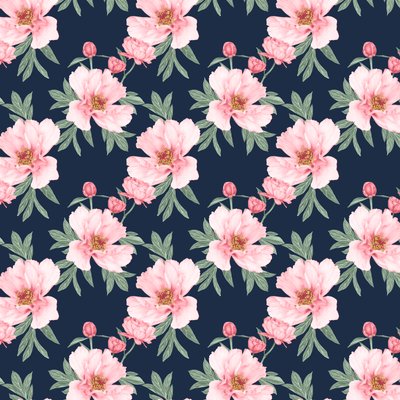 Motif de pivoines foncé, 2020 - Stacy Hsu