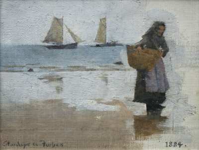 Pêcheuse sur une plage - Stanhope Alexander Forbes