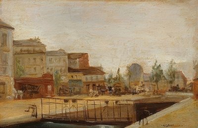Le canal Saint-Martin à Paris avec écluse - Stanislas Lepine