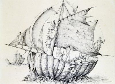 Le navire, vers 1850-1890 - Stanislas Lepine