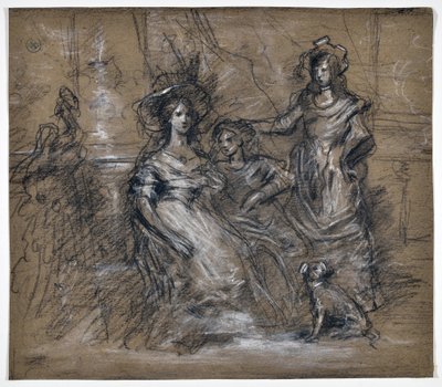Étude de trois femmes et un chien - Stanislas Torrents y de Amat