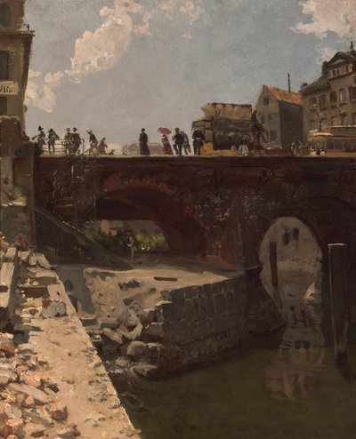 Pont dans une ville française - Stanislas Victor Edouard Lepine