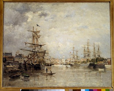 Le port de Caen - Stanislas Victor Edouard Lepine