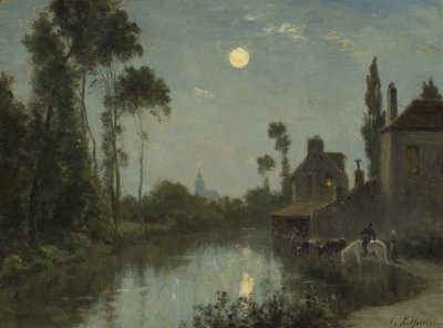 Rivière au clair de lune, vers 1866-70 - Stanislas Victor Edouard Lepine