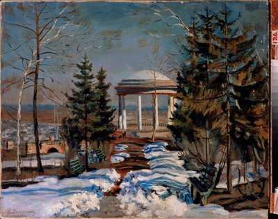 Paysage avec un kiosque - Stanislav Joulianovitch Joukovski