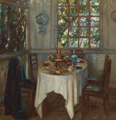 Intérieur avec samovar, 1914 - Stanislav Julianovic Zukovskij