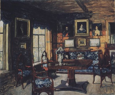 Le salon dans le manoir de Rozhdestveno - Stanislav Julianovic Zukovskij