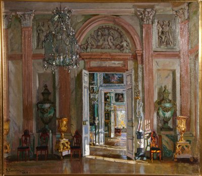 Le grand vestibule du palais de Kuskovo, 1917 - Stanislav Julianovic Zukovskij