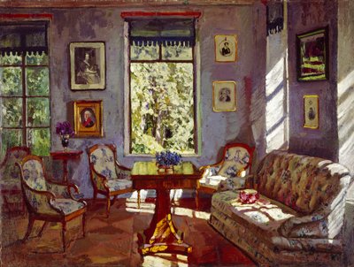 Le salon de la maison manoir Rozhdestveno, 1916 - Stanislav Julianovic Zukovskij