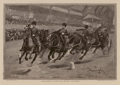 Course de canons au Royal Tournament (gravure) - Stanley L. (after) Wood