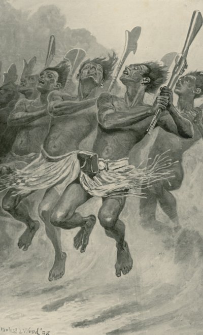 Une danse de guerre maorie - Stanley L. Wood