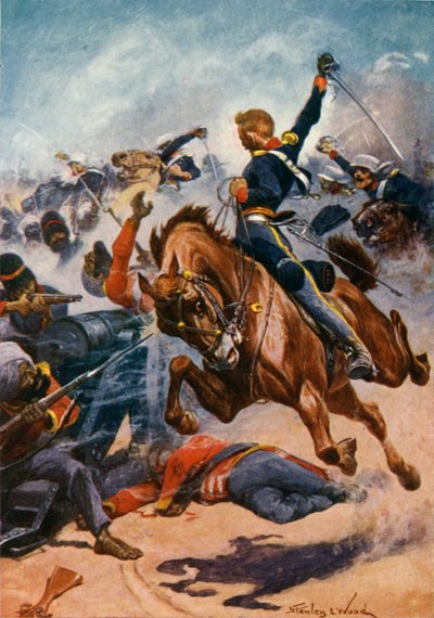 Aliwal, la charge des Troisième Dragons Légers contre les canons sikhs - Stanley L. Wood