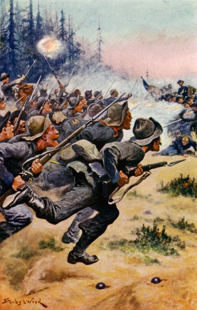Charge des Confédérés à Bull Run - Stanley L. Wood