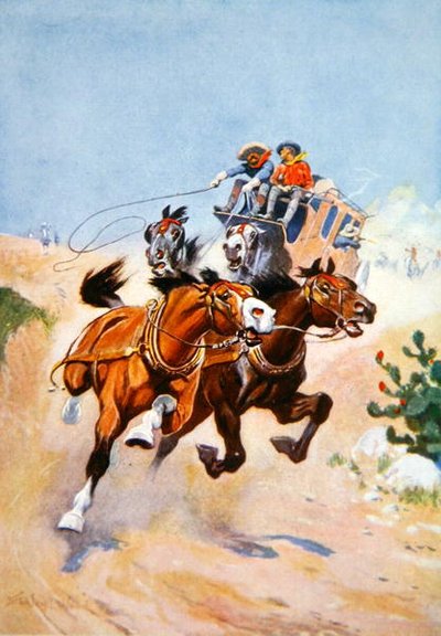 Diligence poursuivie par des Indiens - Stanley L. Wood