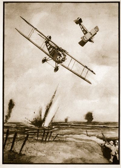 Mitraillage de tranchées, illustration de 