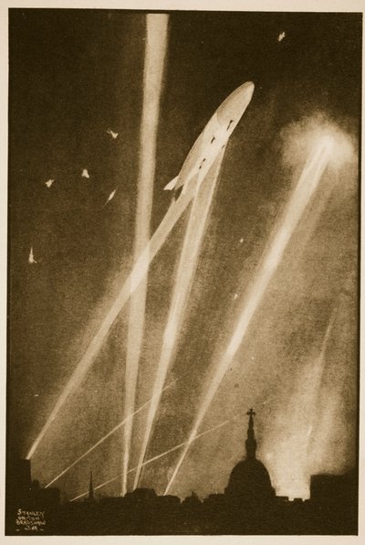 Raid Zeppelin sur Londres, illustration de 