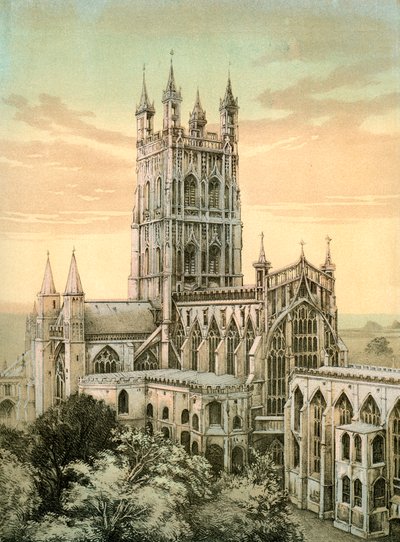 Cathédrale de Gloucester, Gloucestershire, vers 1870 - Stannard and Son