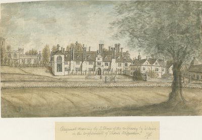 Blithfield Hall : aquarelle, nd [18ème siècle] - Stebbing Shaw