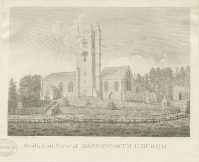 Église de Handsworth (gravure) - Stebbing Shaw