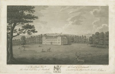 Parc de Sandwell - Hall : gravure, nd [1762-1798] - Stebbing Shaw