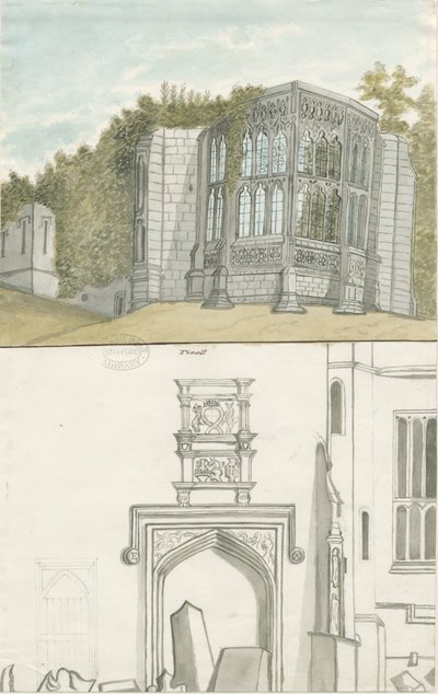 Tixall - Fenêtre gothique et antiquités héraldiques - Stebbing Shaw