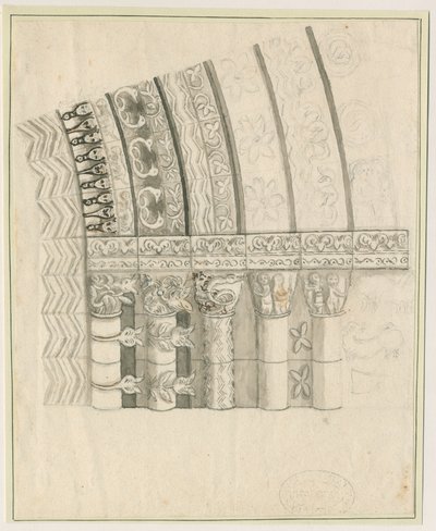 Église prieurale de Tutbury - Porte ouest : dessin à la plume et à la sépia, nd [1762-1802] - Stebbing Shaw