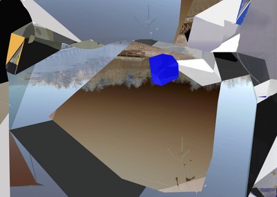 Cube bleu fragmenté - Stefan Fransson