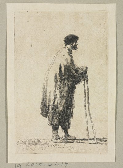 Mendiant de profil face à droite - Stefan Juliusz Norblin de la Gourdaine